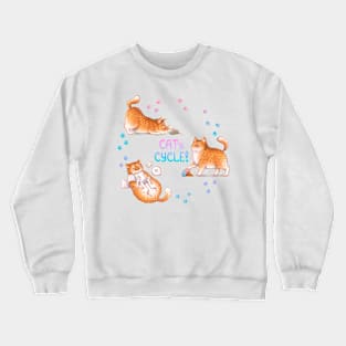 Cat's Cycle (Pink Blue) Crewneck Sweatshirt